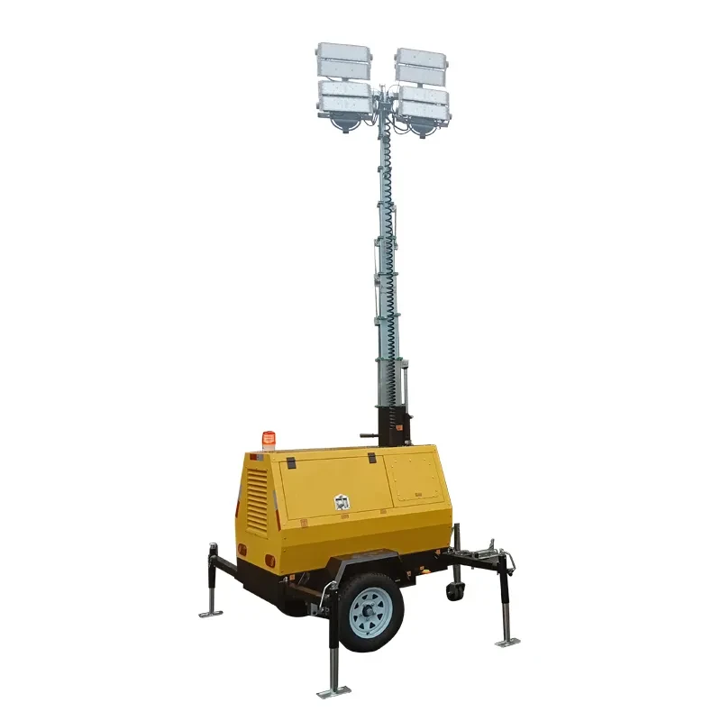 Mobile Hydraulic LED Light Tower with Diesel Engine for Portable Lighting