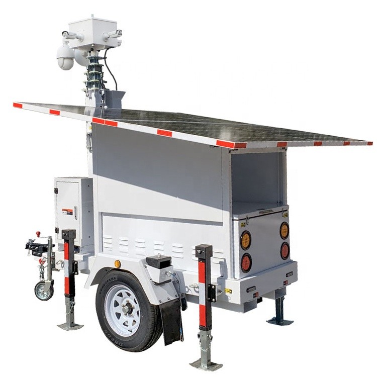 Solar Powered Surveillance System With Trailer Mounted
