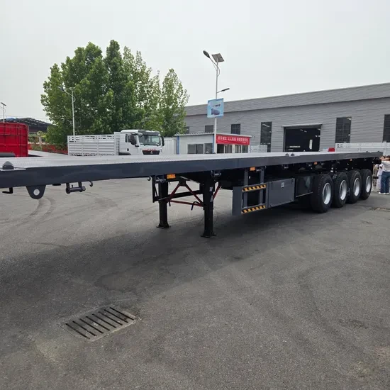 Axle 40FT Container Flatbed Semi Trailer 80ton Capacity Truck Trailers